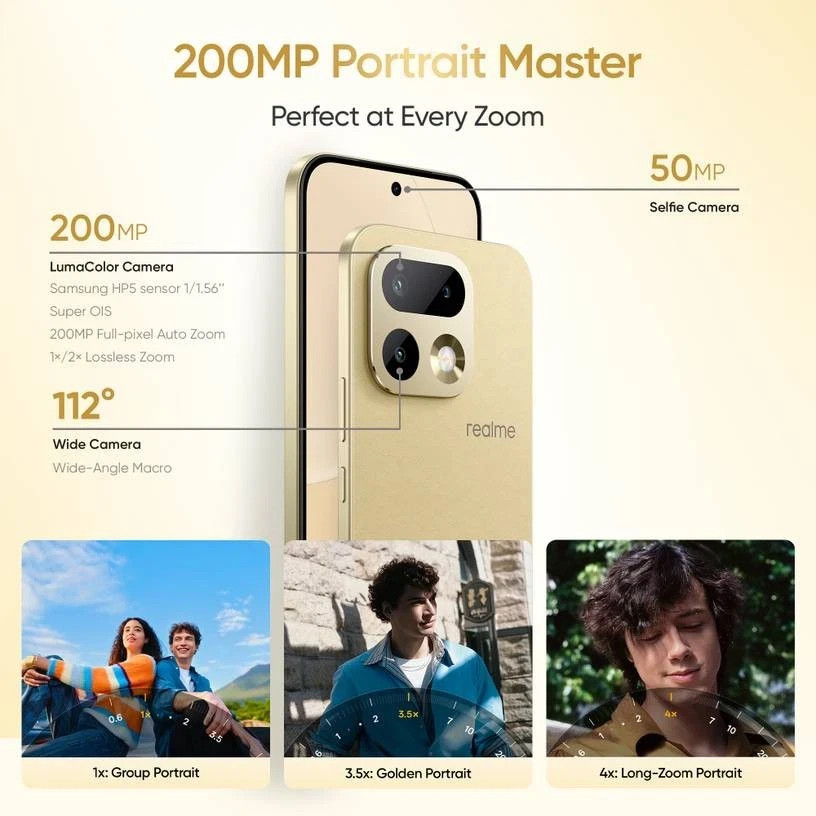 realme 16 Pro Factory Unlocked Dual SIM 12GB RAM 256GB Dimensity 7300 Smartphone