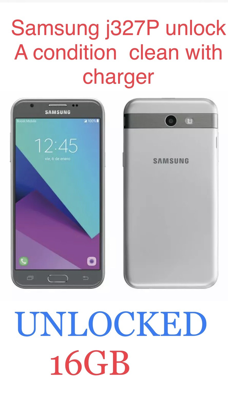 Samsung Galaxy J3 Emerge SM-J327P 16GB – Gray (Sprint) A stock Unlocked