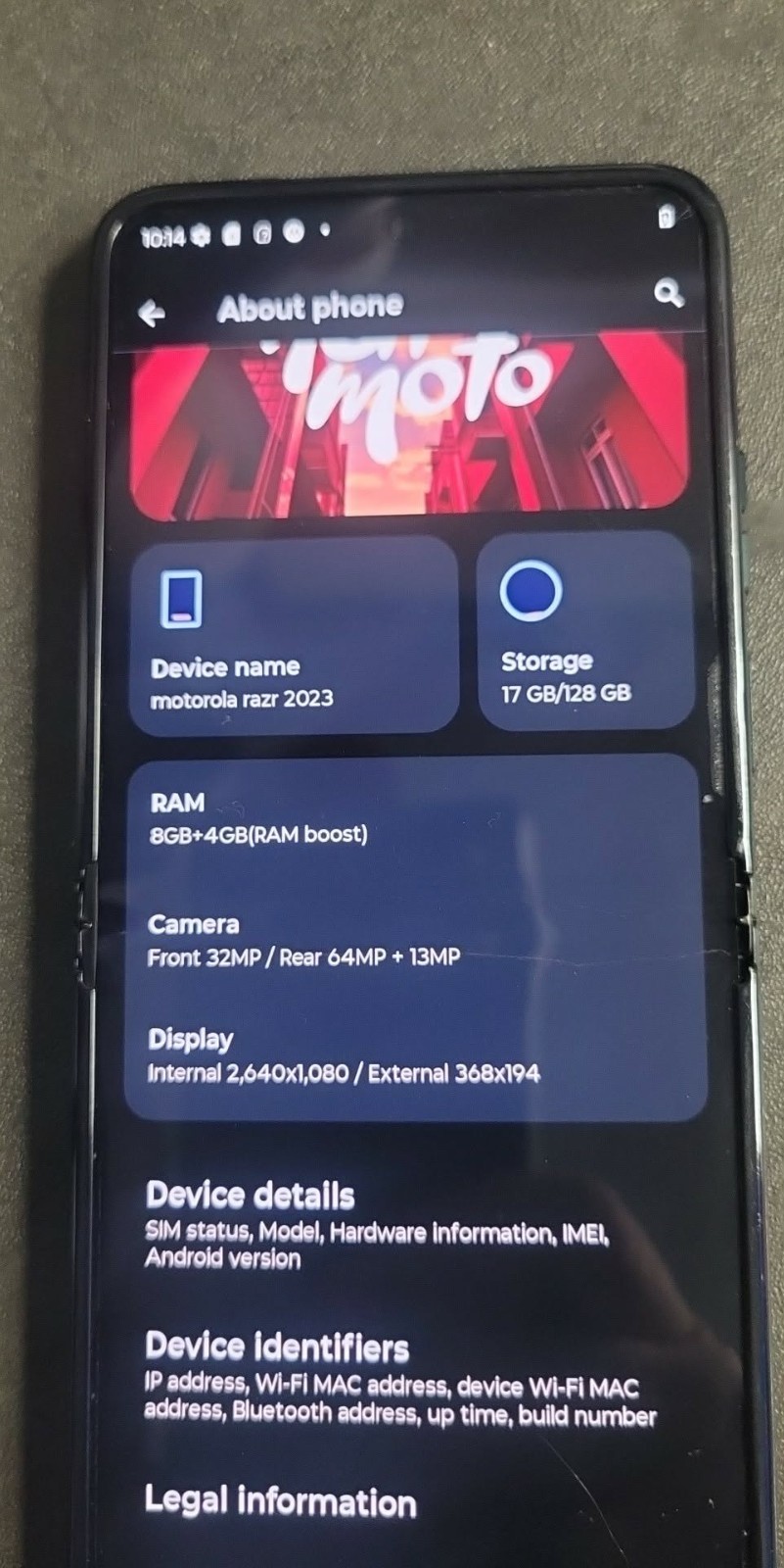 Moto Razr 5G 2023 (128GB, 8GB) 6.9″ Fully Unlocked 5G / 4G LTE XT2323-6