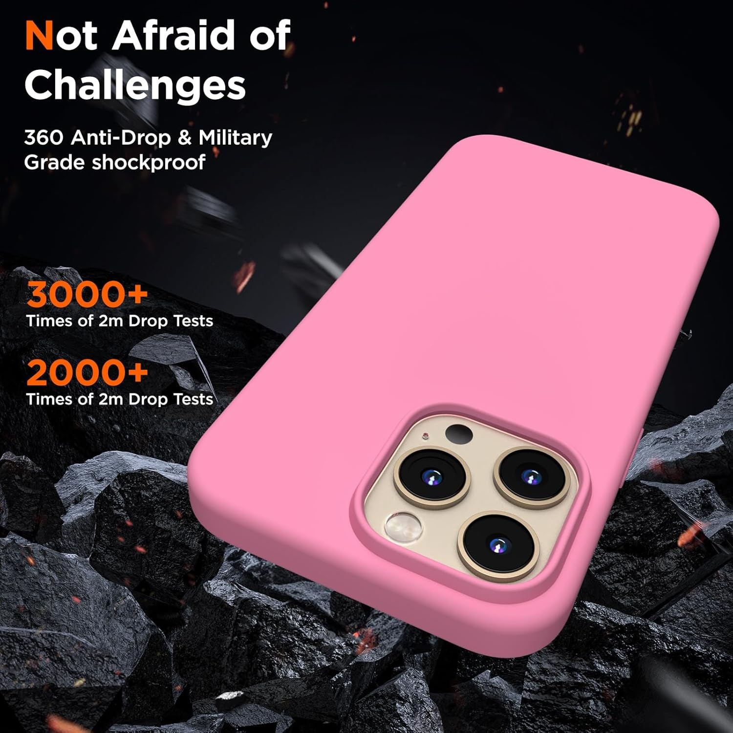 Designed for iPhone 14 Pro Max Case, Liquid Silicone Case with 2X Screen Protect