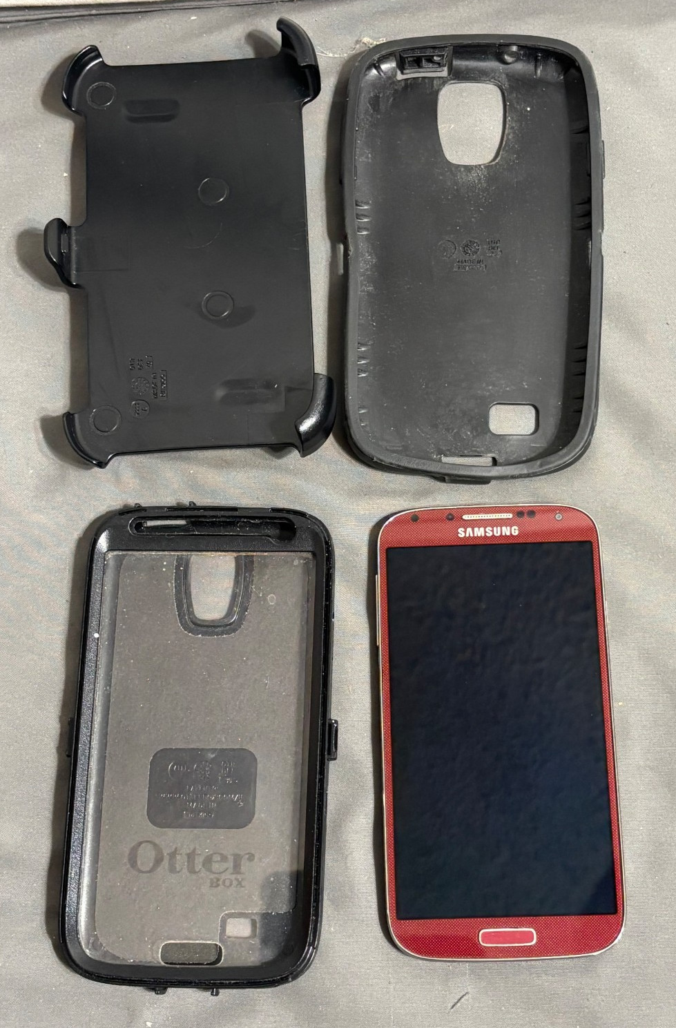 AT&T Samsung GALAXY S4 Red Android 16gb Smartphone SGH-I337 + OTTER BUNDLE