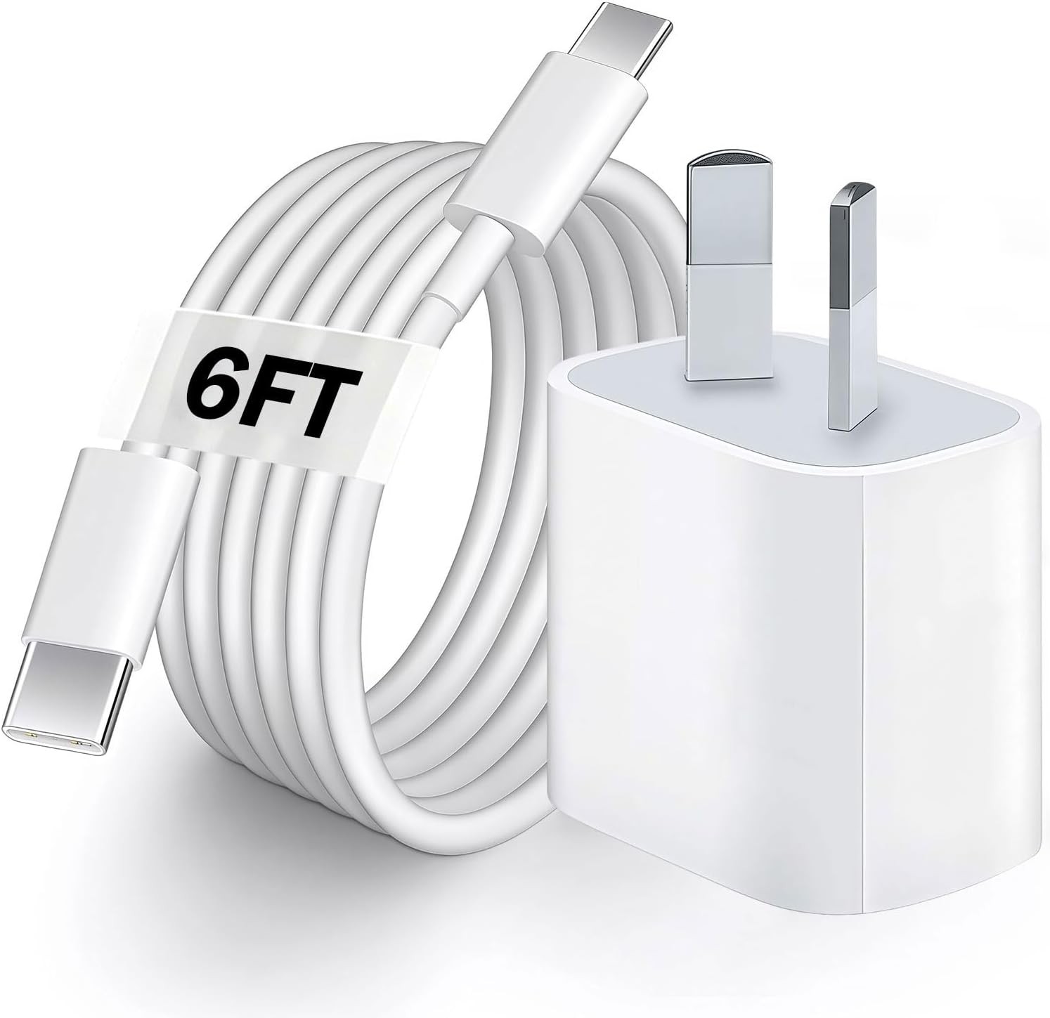 Australia Travel Adapter 30W USB-C Fast Charger for iPhone, iPad 6Ft