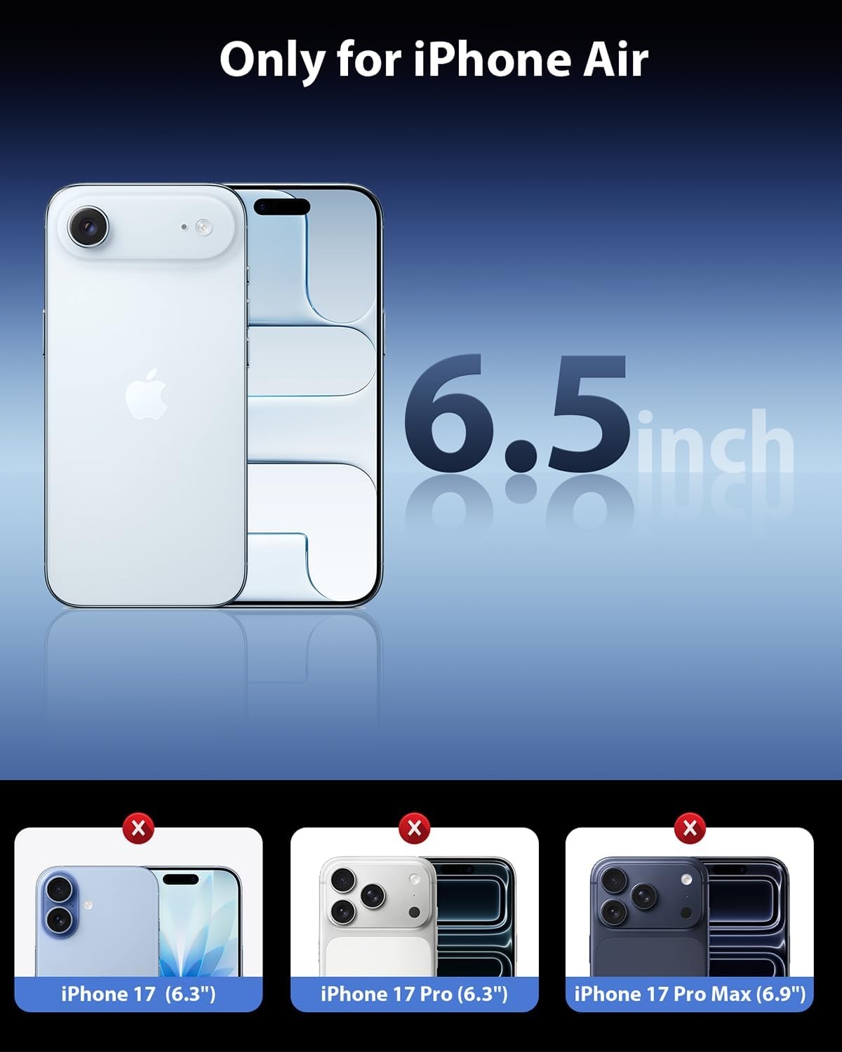 3PCS Screen Protector for iPhone Air 9H Hardness Military-Grade Drop Protection