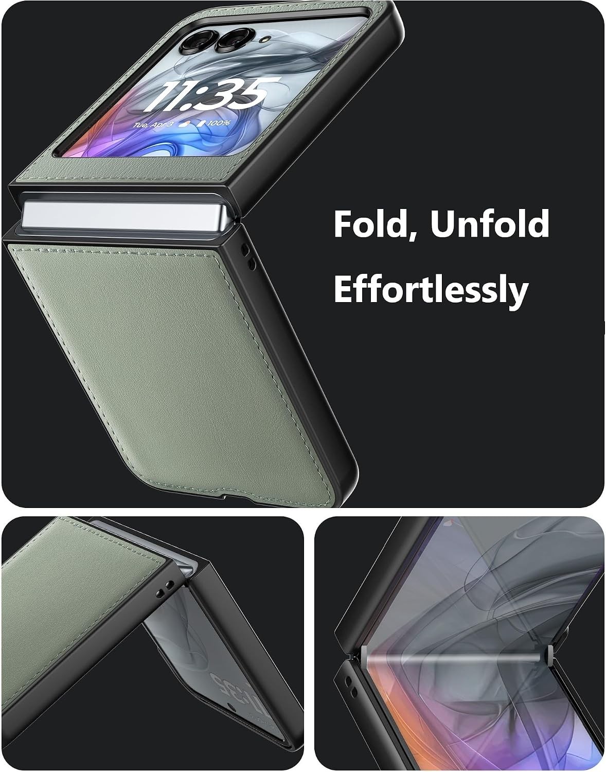 Case for Motorola Razr 2024/2025/2026 – PU Vegan Leather & Hard Polycarbonate Bu