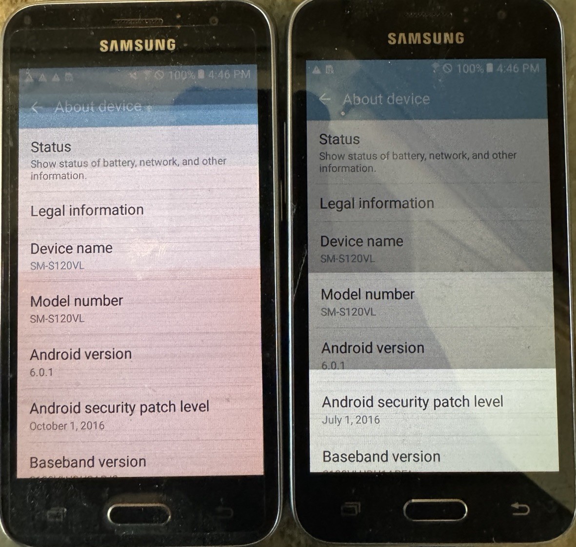 Lot of 2 Samsung Galaxy Luna SM-S120VL Phones Screen Flicker Parts Repair