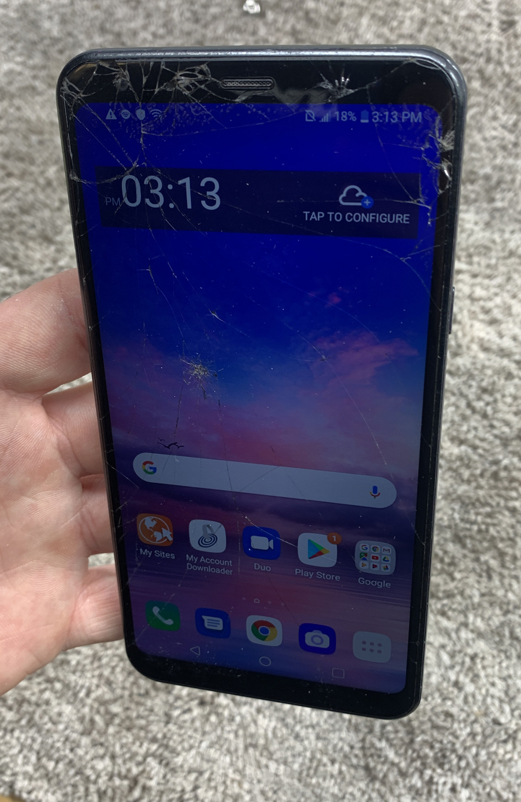 LG Stylo 5 L722DL Cellphone (Gray 32GB) Tracfone CRACKED GLAS 7050