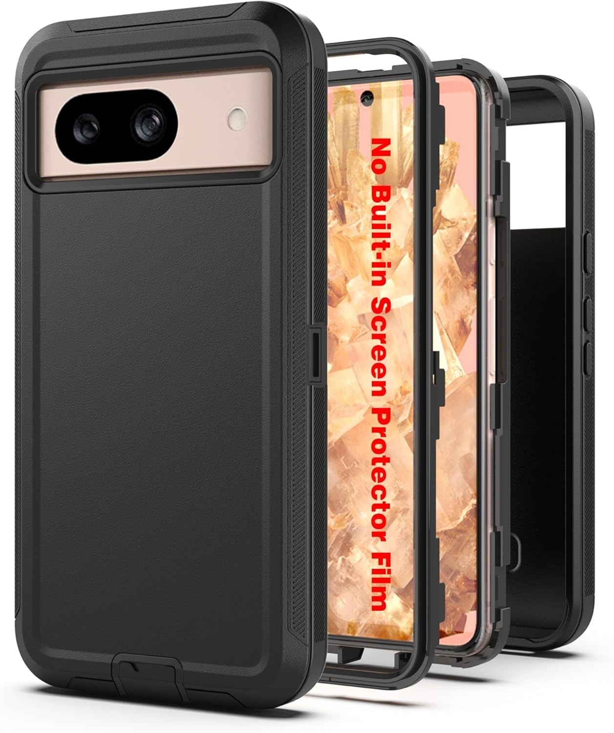 For Google Pixel 8a Case Heavy Duty Rugged Shockproof Protective Defender Cover