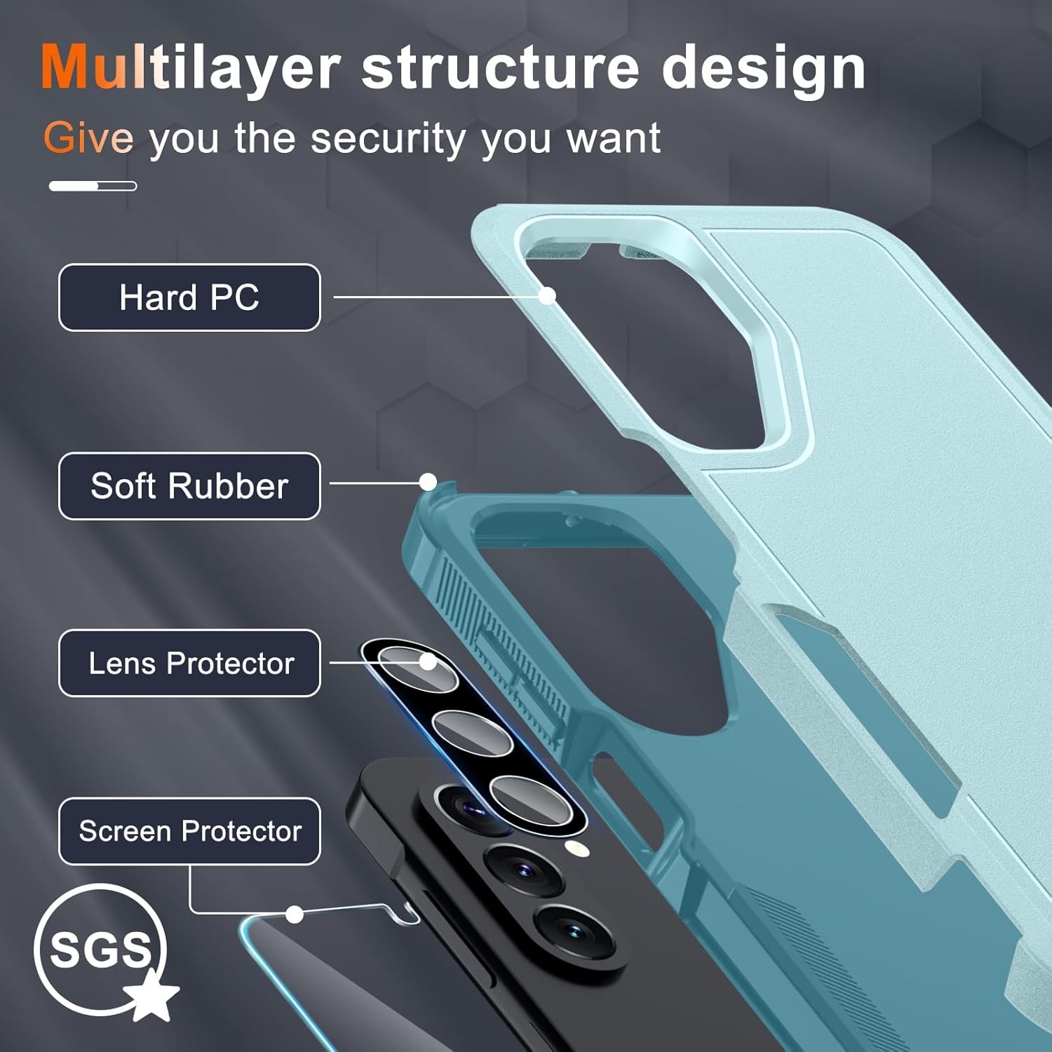 Case for Samsung Galaxy A17 5G Phone Cover with Screen Protector and Lens Cover