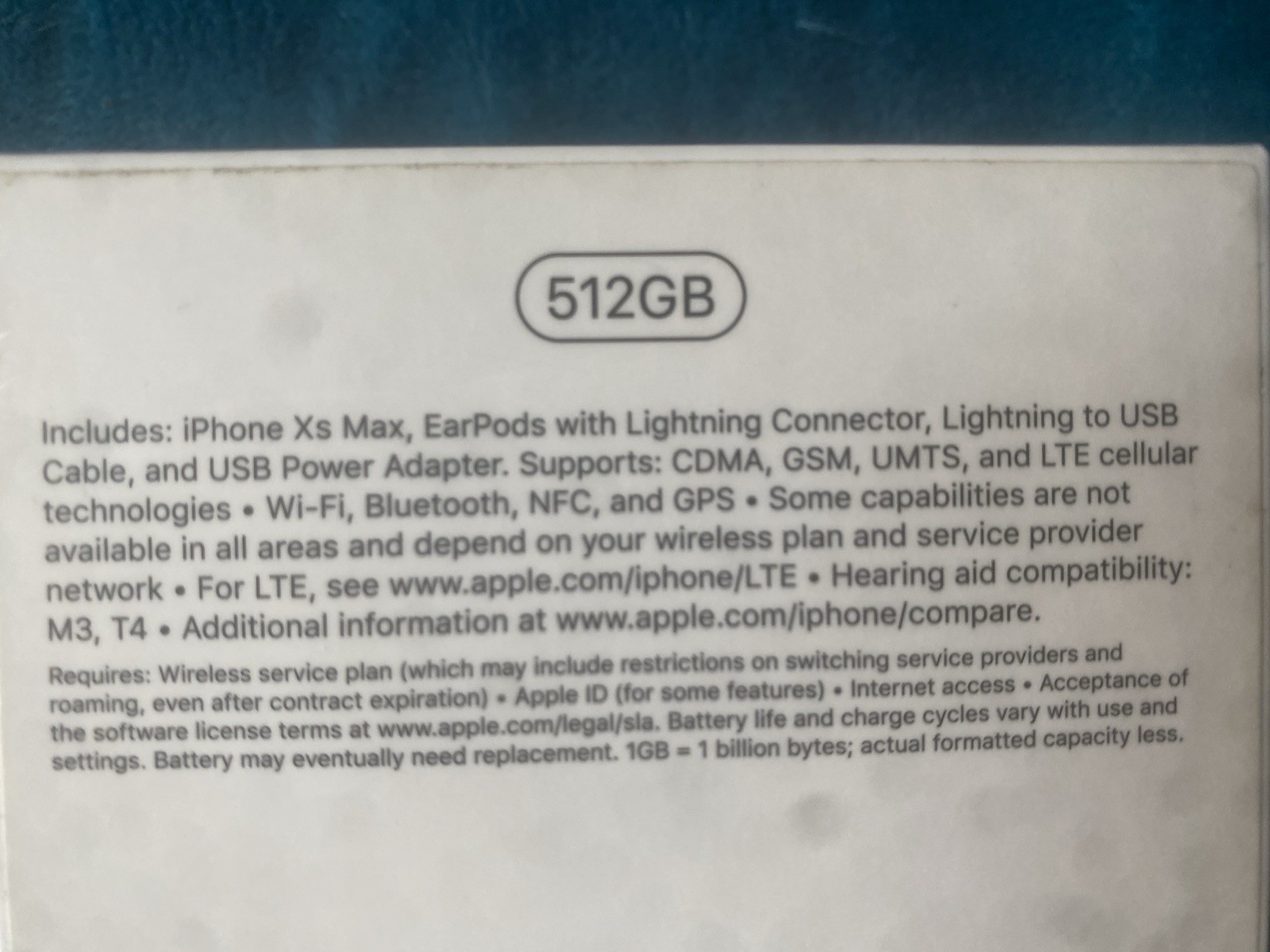 Apple iPhone XS Max 512GB Gold 6.5″ iOS w/ Box, EarPods