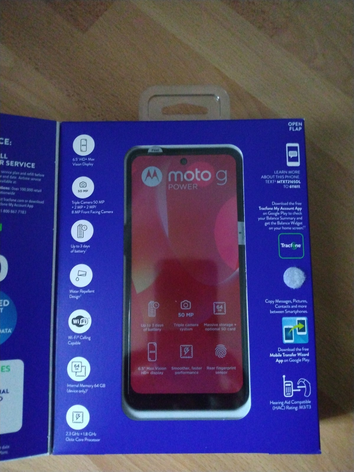 Tracfone Motorola moto g Power, 64GB, Dark Grove-Prepaid Smartphone