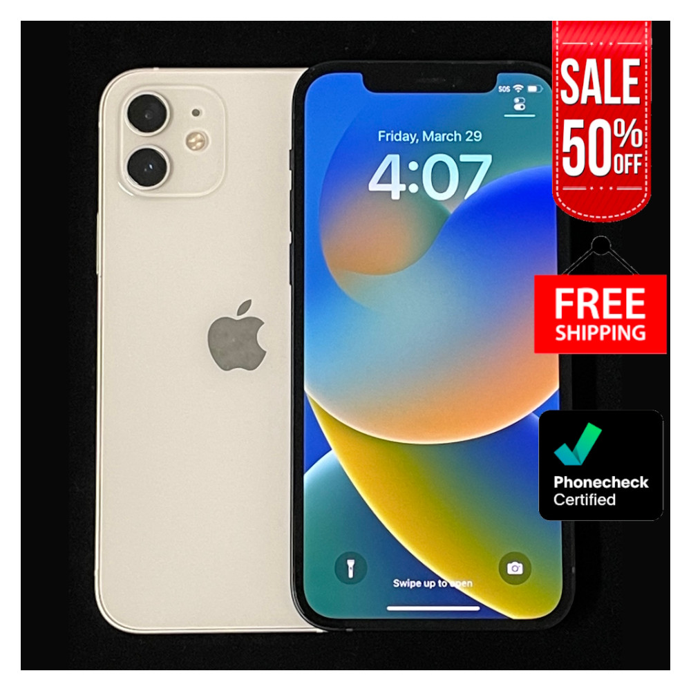 Apple iPhone 12 64/128GB 5G – Black, Blue, White – Unlocked, AT&T, Verizon