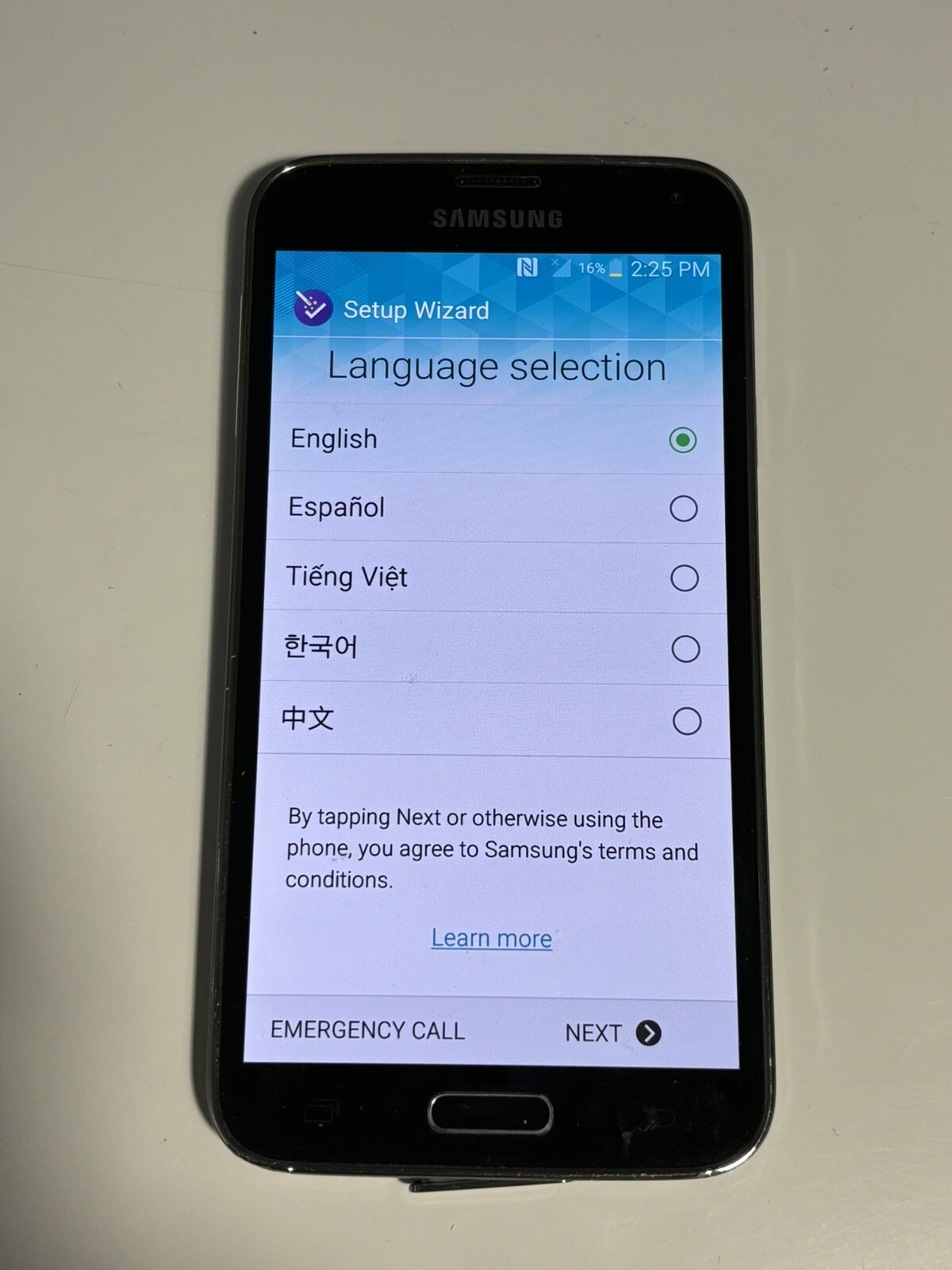 Samsung Galaxy S5 SM-G900V Verizon Charcoal Good Condition Factory Reset