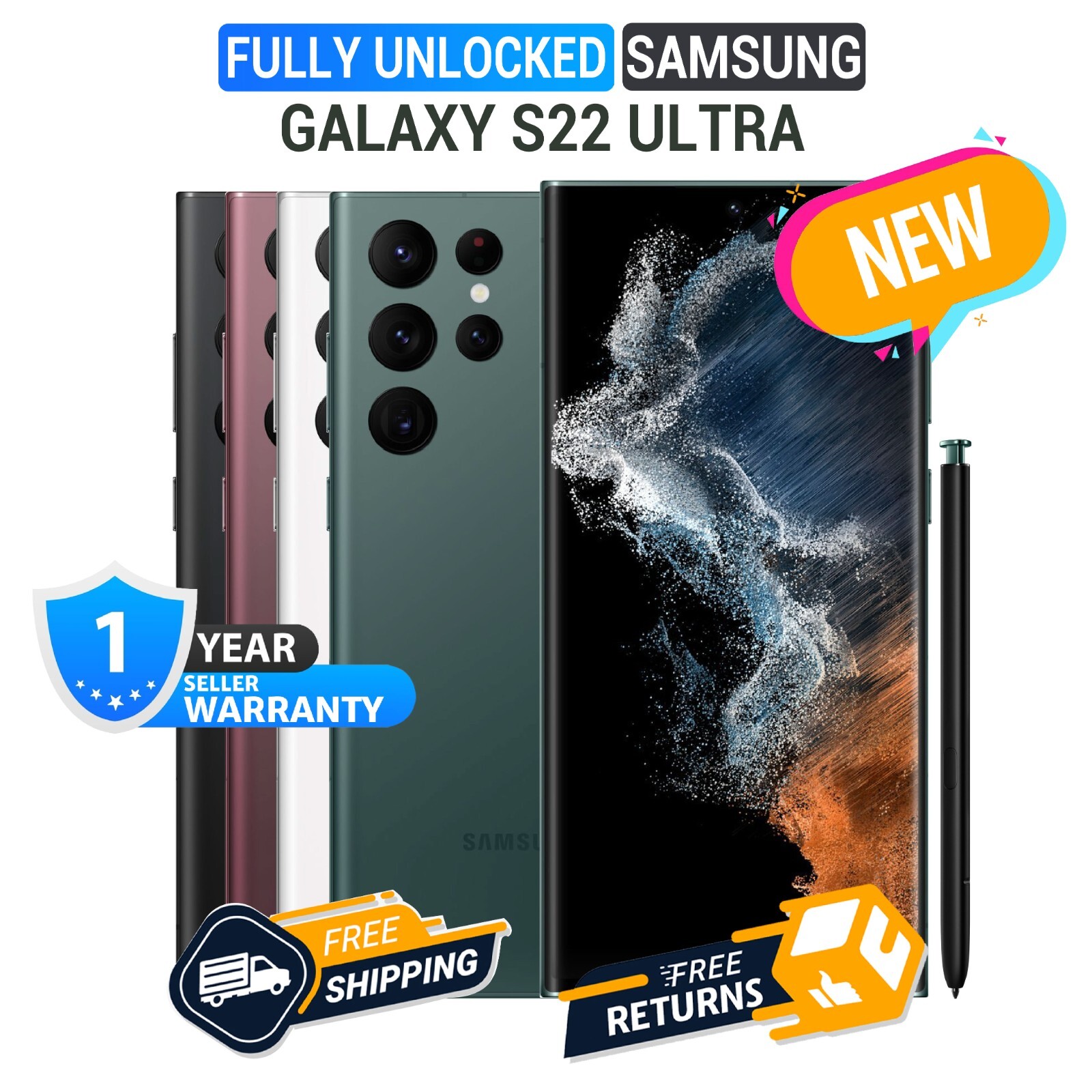 NEW❗❗SAMSUNG GALAXY S22 ULTRA 5G UNLOCKED SM-S908U 🌟ALL COLORS&MEMORY GSM+CDMA
