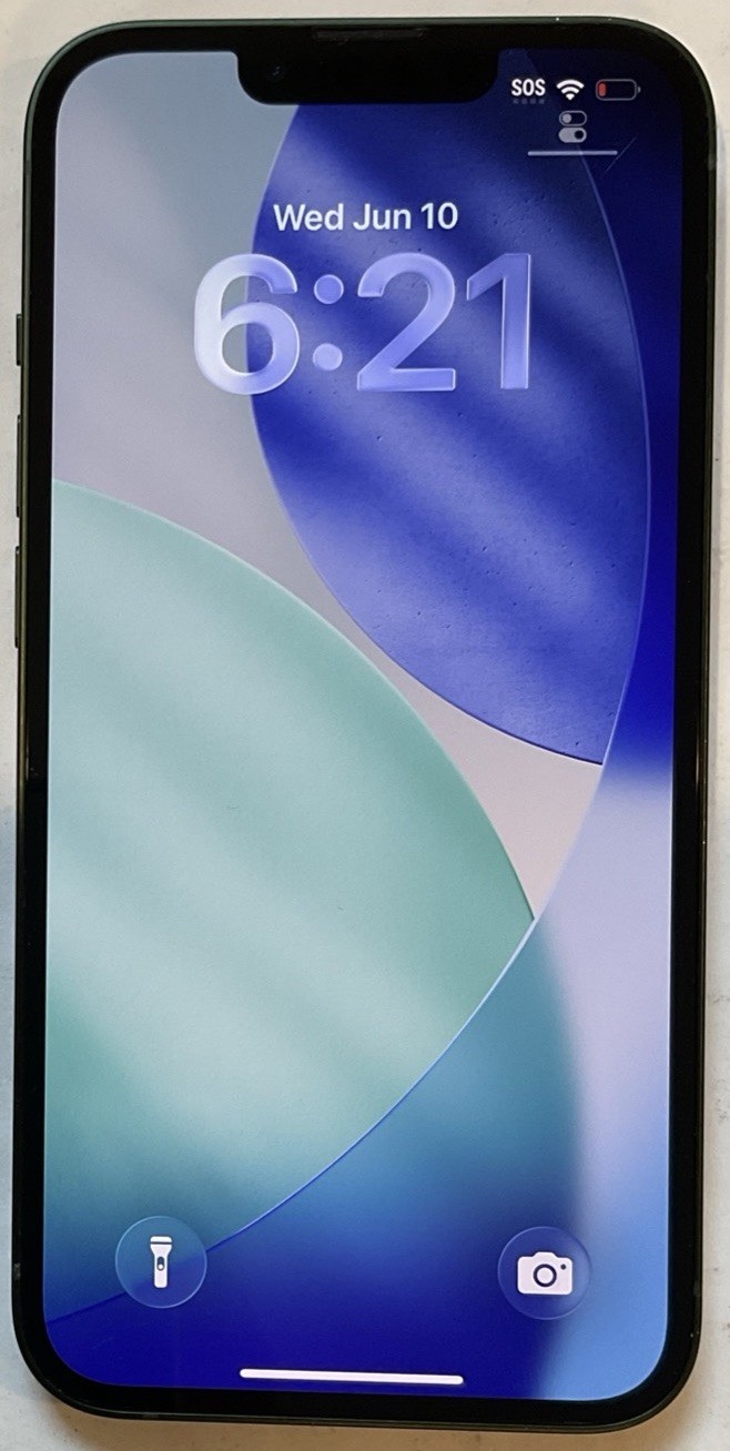 TESTED USED GSM UNLOCKED GREEN iPhone 13, 128GB A2482 MNG63LL/A WITH 97% BATTERY