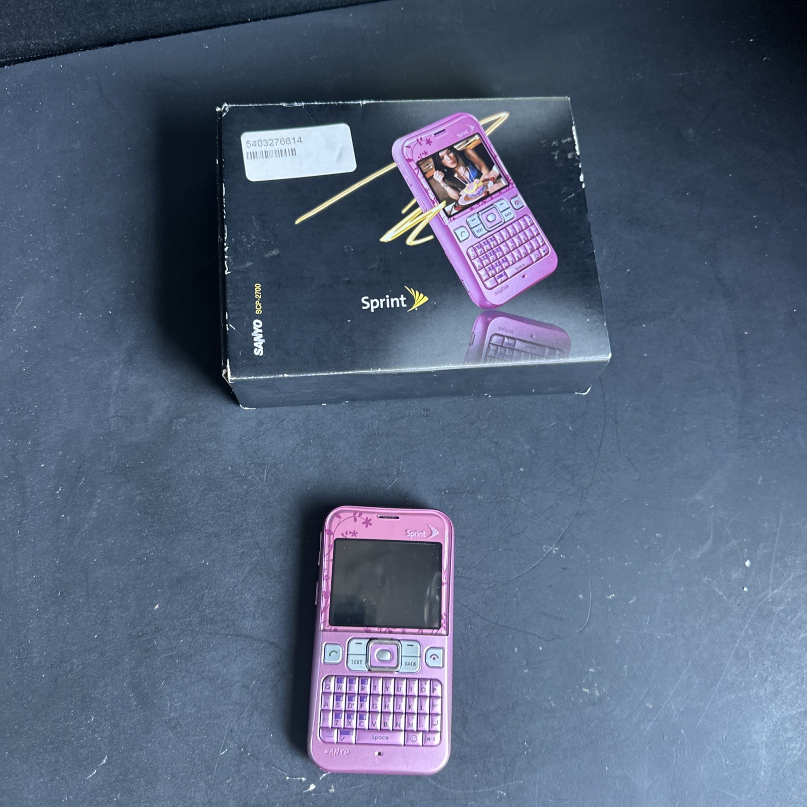 Sanyo SCP-2700 Pink Sprint Cell Phone w/ Original Box Untested #R142