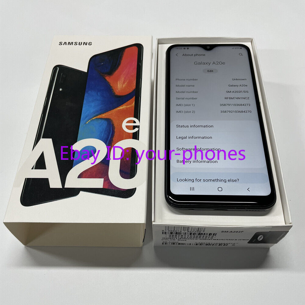 Samsung Galaxy A20e A202F/DS Dual SIM 32GB+3GB Unlocked Smartphone- New Unopened
