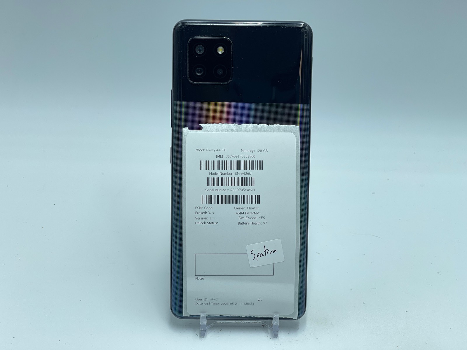 Samsung Galaxy A42 5G 128GB SM-A426U (Spectrum) Prism Dot Black (E-0213)