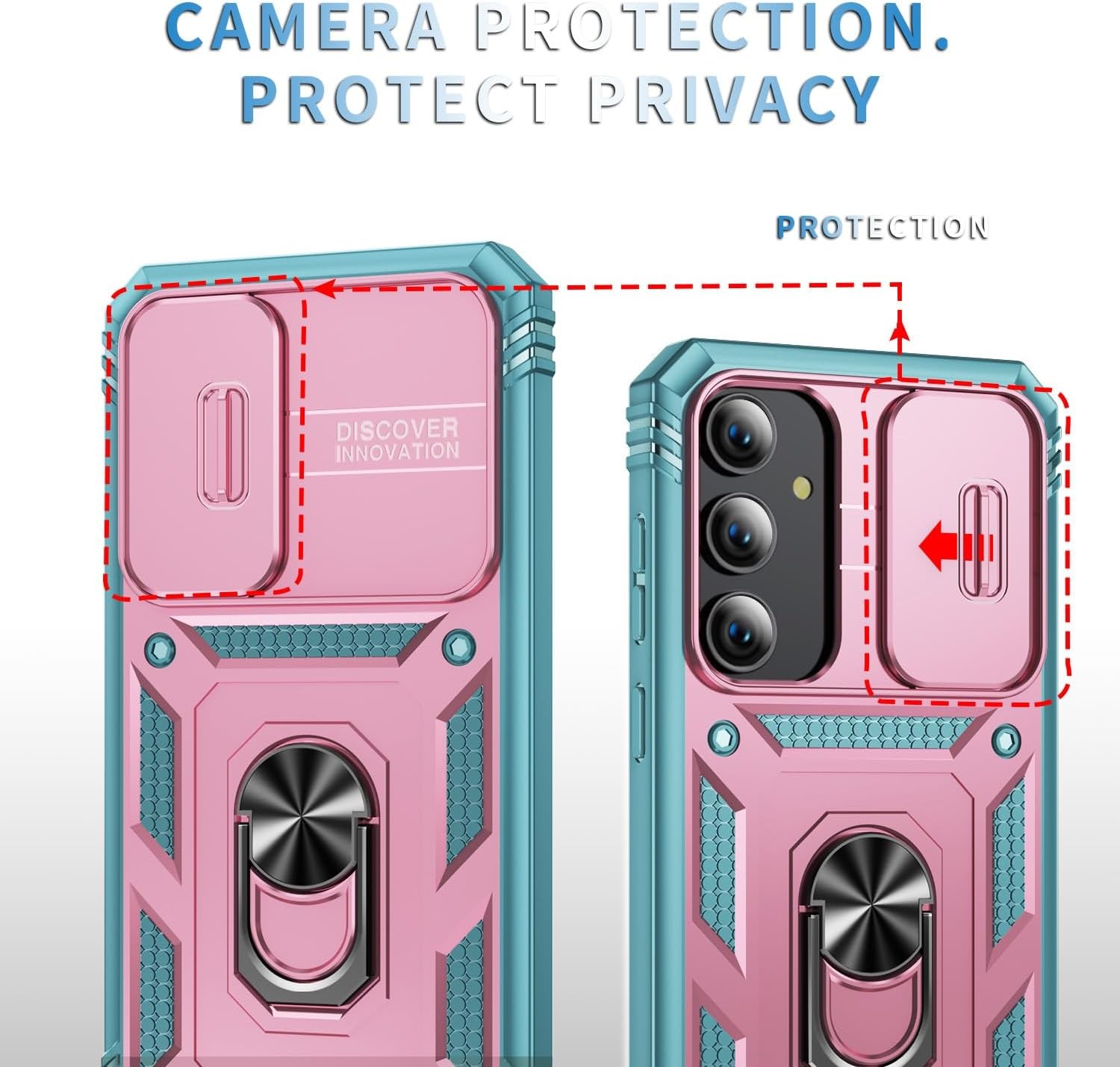 Samsung Galaxy A55 Case with All-Angle Rotating Kickstand & Sliding Camera Cover