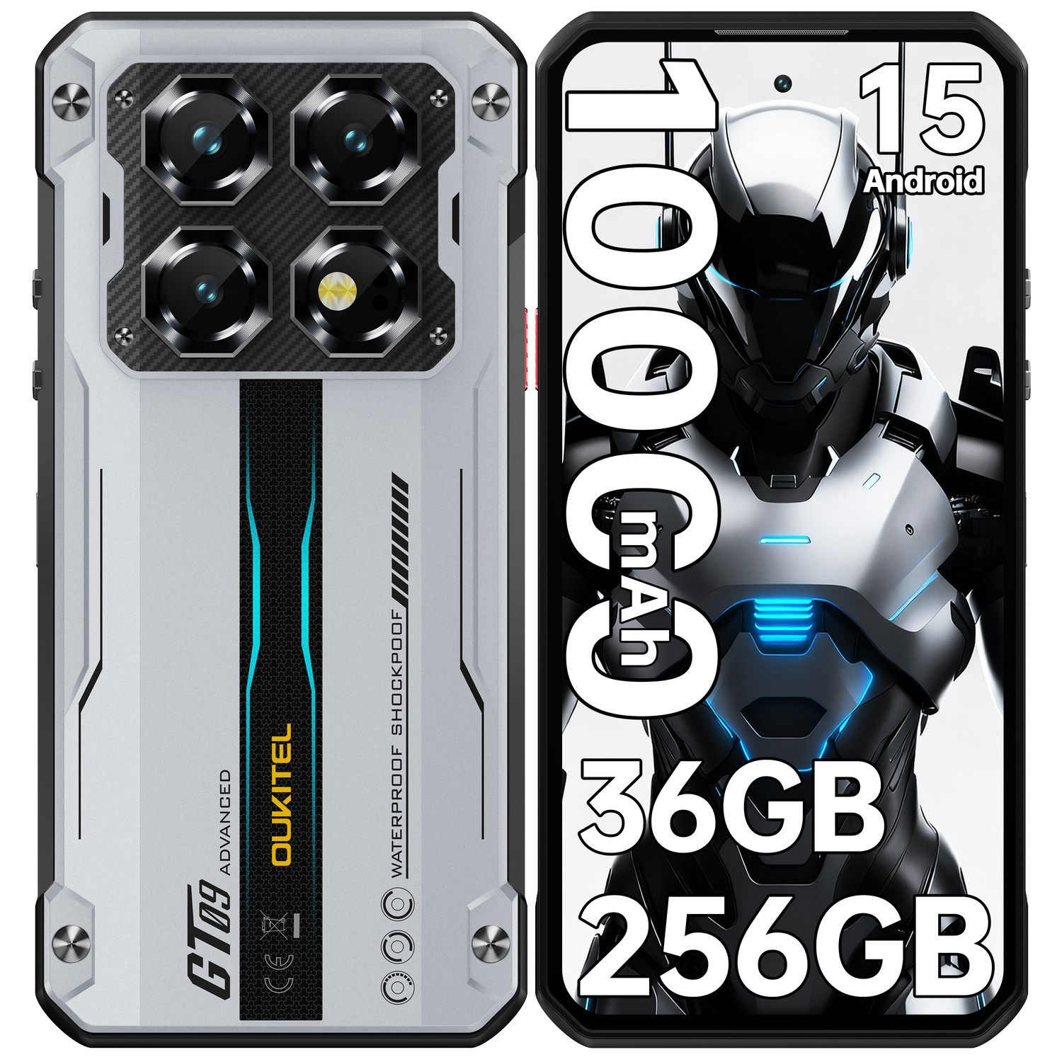 OUKITEL 2026 WP60 Rugged Smartphone 5G 10000mAh Android Phone 7.2 in 24GB+256GB