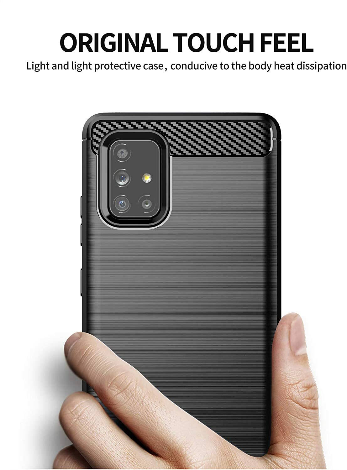 For Galaxy A71 5G case with tempered glass flexible rubber TPU protective case