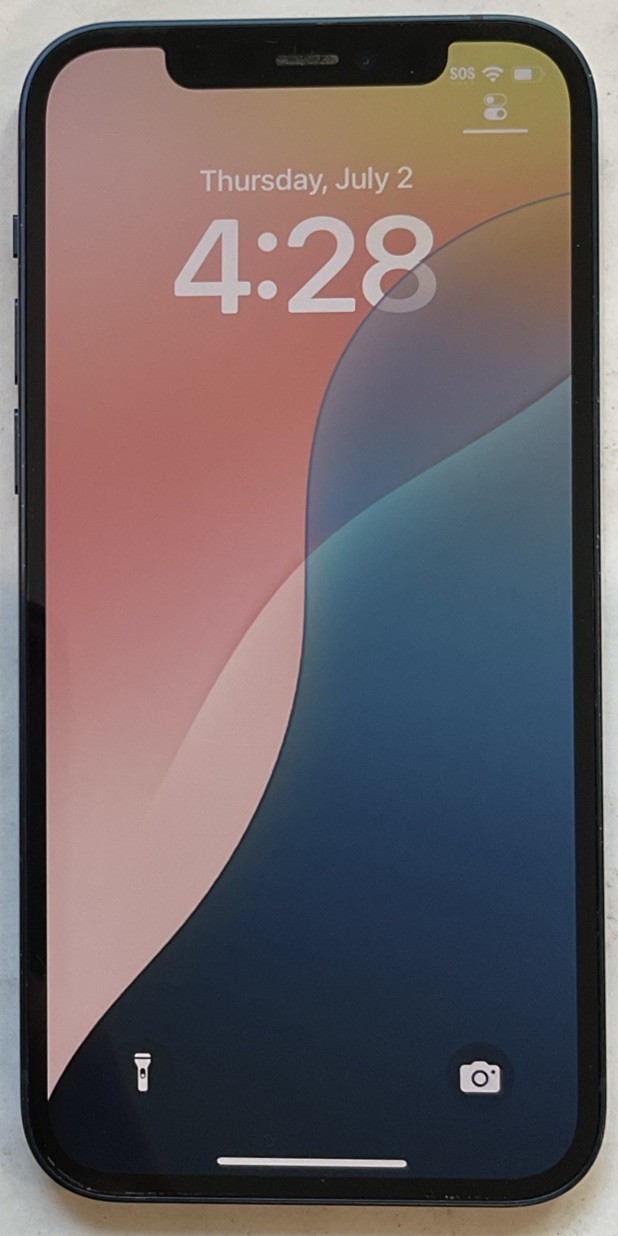 USED BLUE GSM UNLOCKED iPhone 12, 256GB A2172 MGFJ3LL/A, 89% BATTERY iOS 18.4