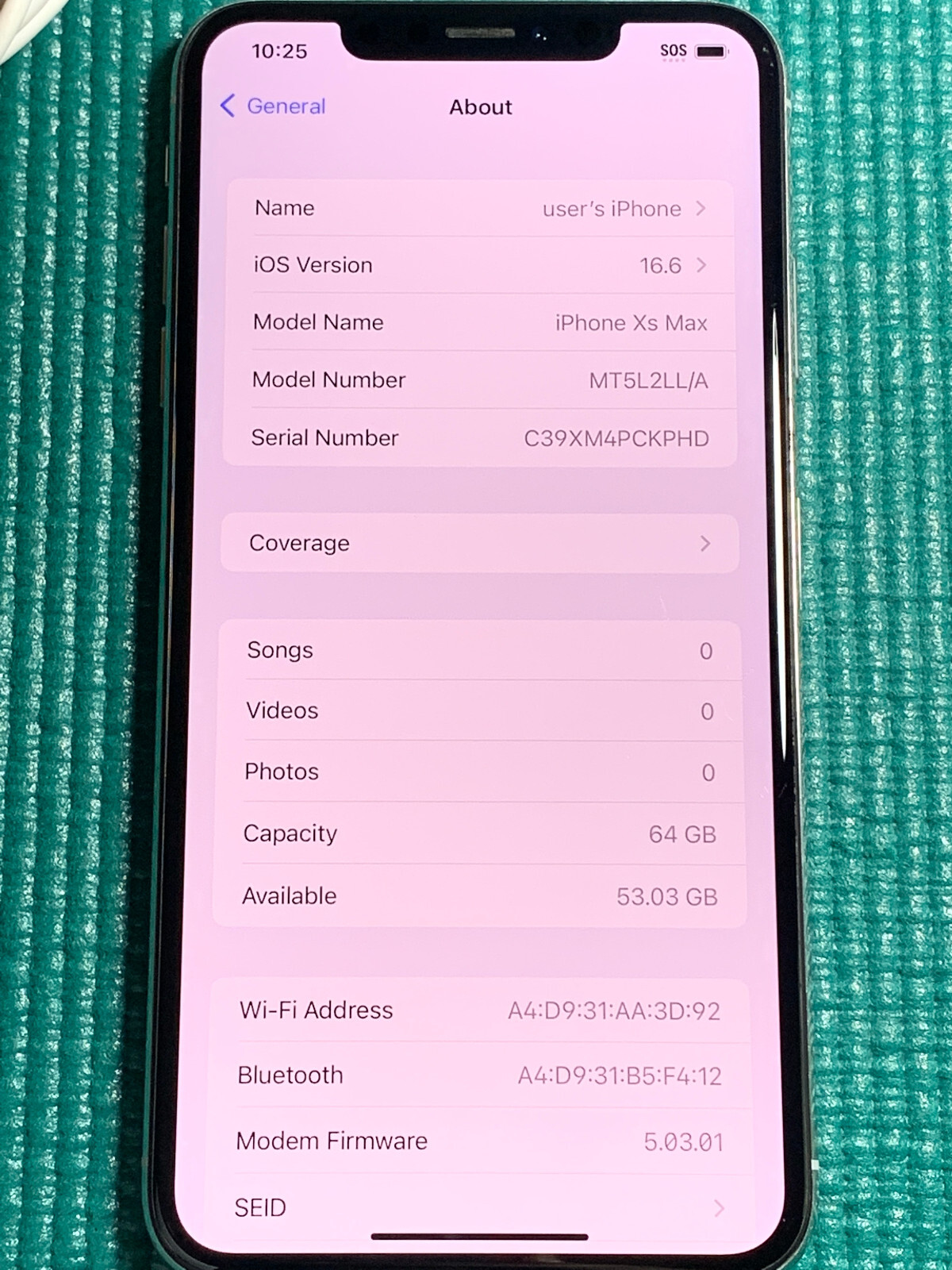 Apple iPhone XS Max – 64GB – Silver (Unlocked) A1921 (CDMA + GSM)