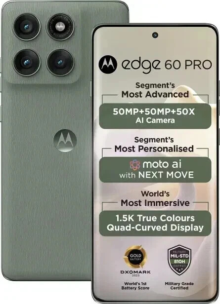MOTOROLA Moto Edge 60 Pro 5G-Factory Unlocked Dual SIM-8GB 256GB-Panton shadow
