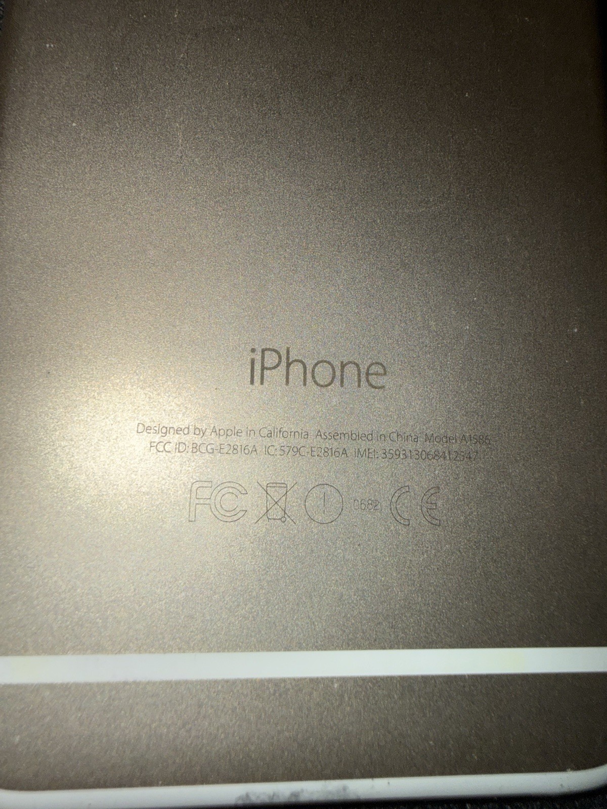 Apple iPhone 6 64GB Gold A1586 iOS 12.5.7 Works Weak Battery