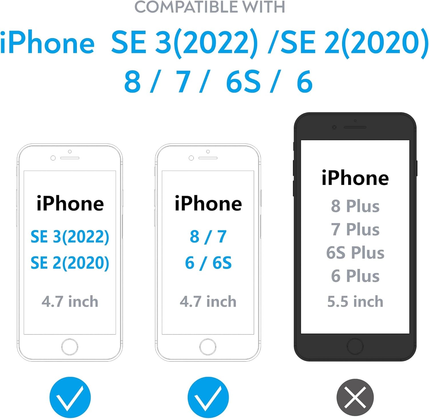2PCS Screen Protector for iPhone SE 3 iPhone SE 2020 iPhone 8 iPhone 7 4.7 Inch
