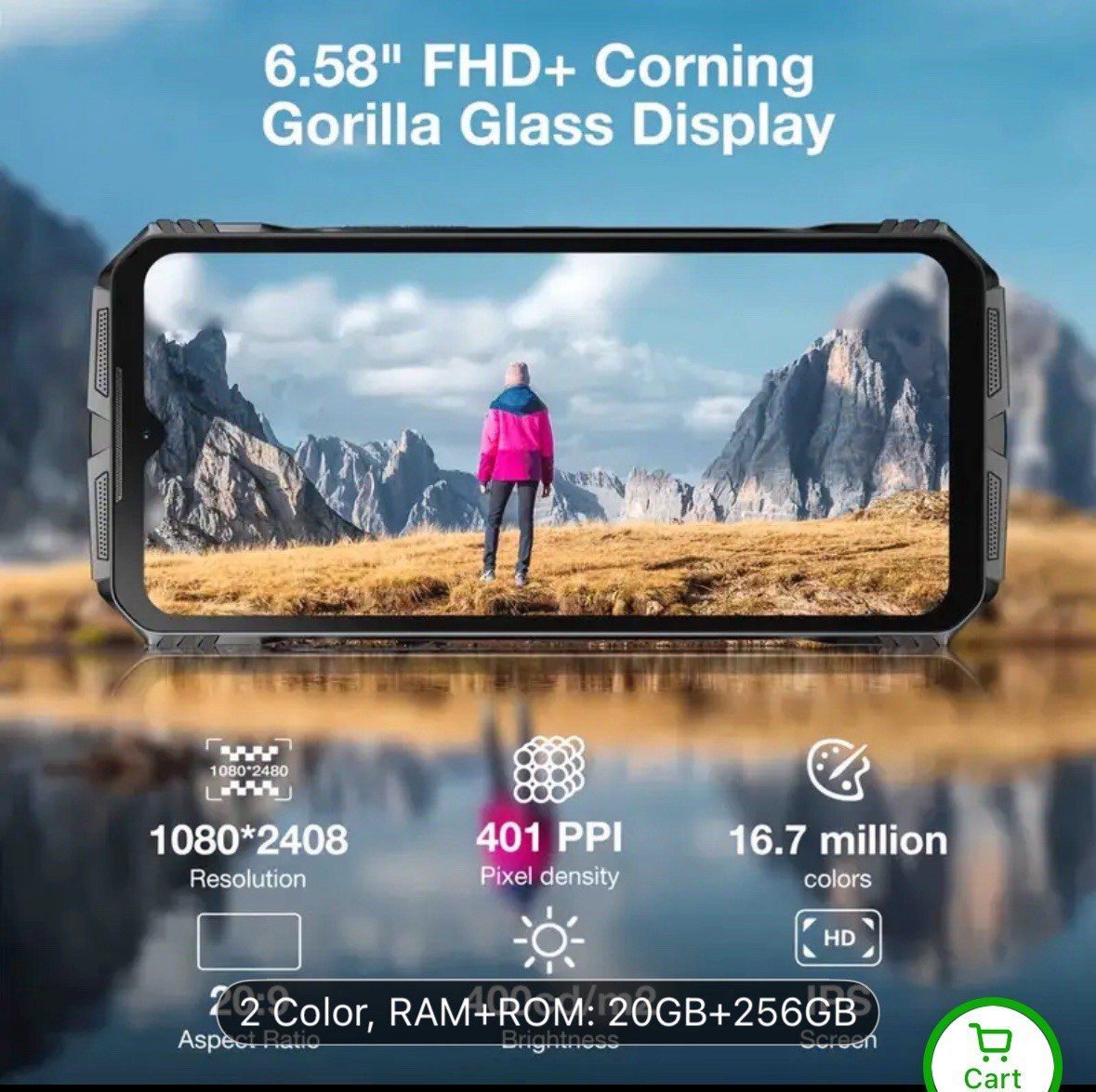 DOOGEE S Cyber 6.58″ FHD+ Gorilla Glass, 20GB RAM, 256GB ROM, 10800mAh, NFC, Red
