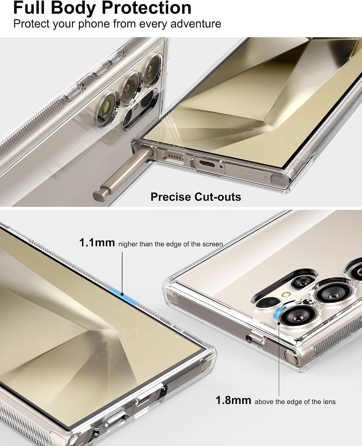 Premium PC+TPU Shockproof Case & Tempered Glass Screen Protector for Samsung S24