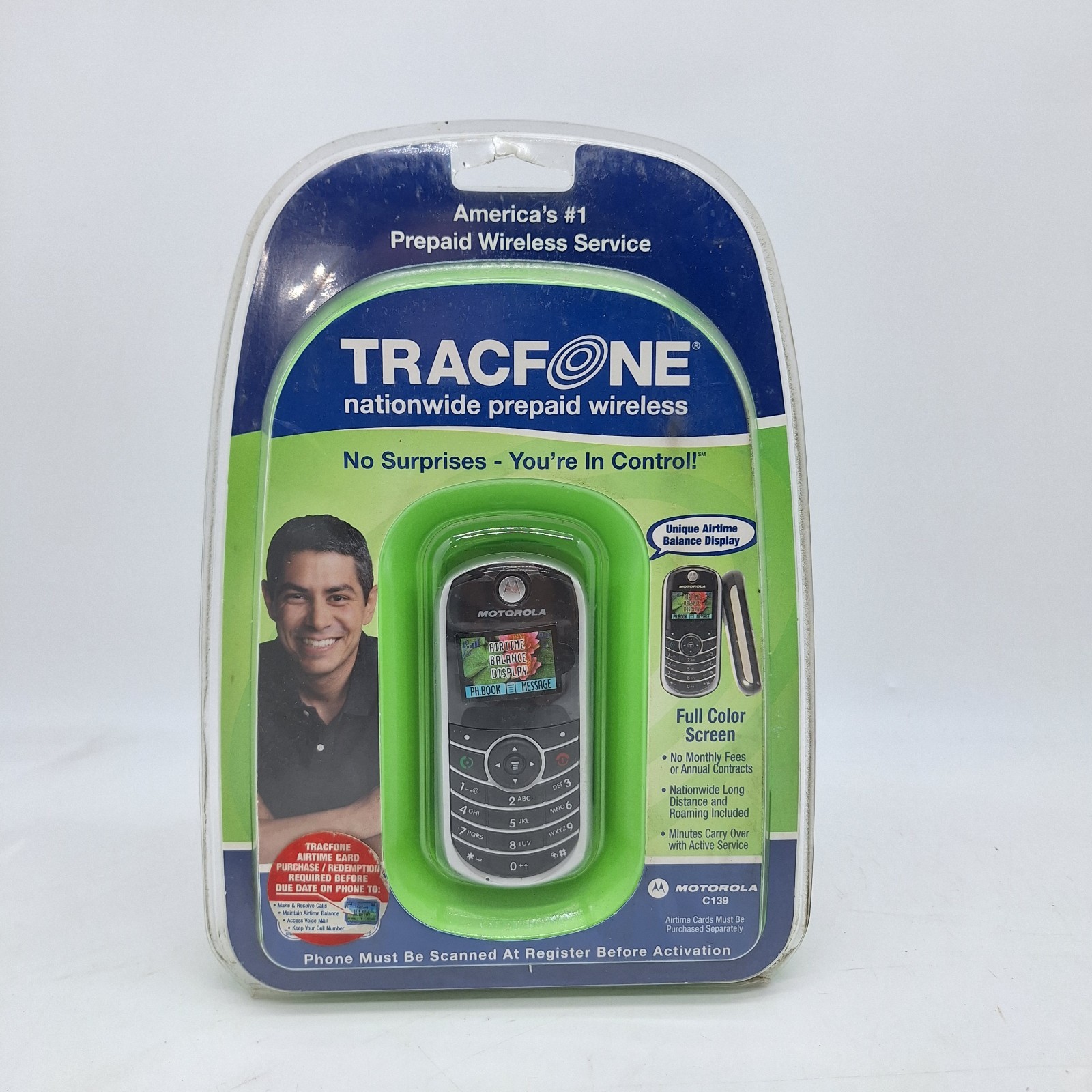 New Motorola C Series C139 – Black/Black TracFone Cellular Phone