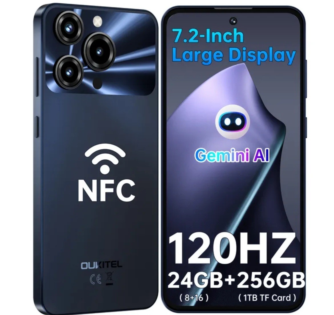 OUKITEL C69 24GB(8+16) Ram + 256GB Octa Core Smartphone 6000mAh Battery 7.2″