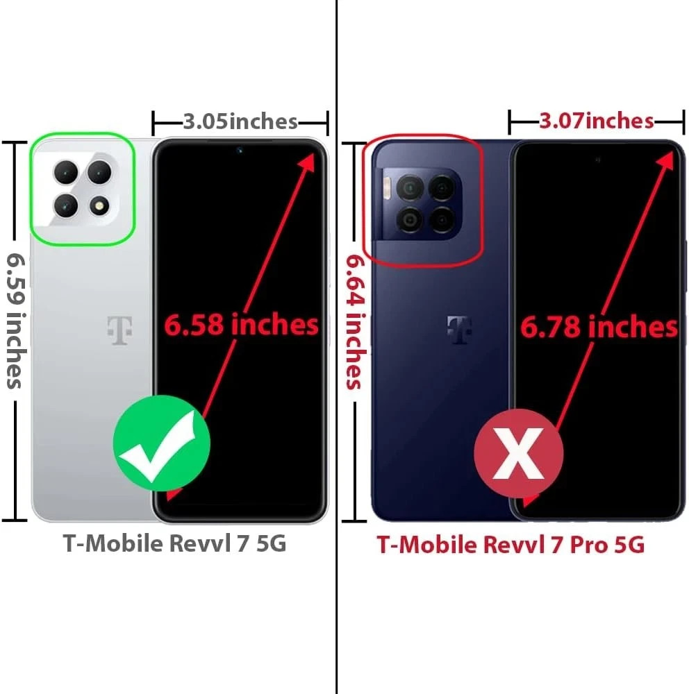 T-Mobile Revvl 7 5G Case with Tempered Glass Screen Protector and Kickstand