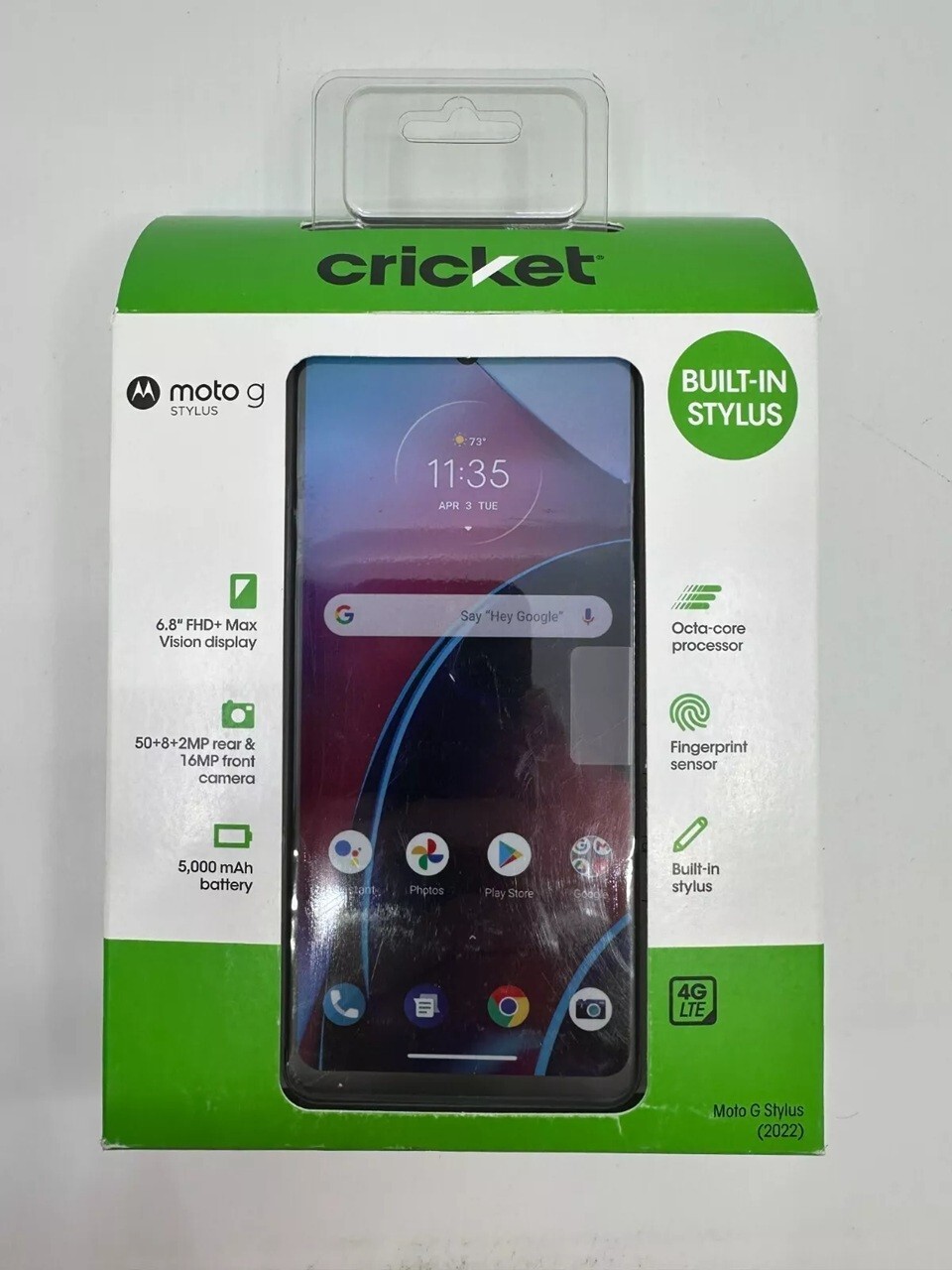 Cricket Wireless Motorola Moto G Stylus 128GB Twilight Blue 4G LTE Prepaid Smart