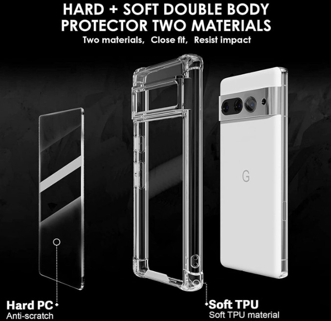 For Google Pixel 7 Pro Clear Case Premium Quality Transparent TPU Bumper Crystal