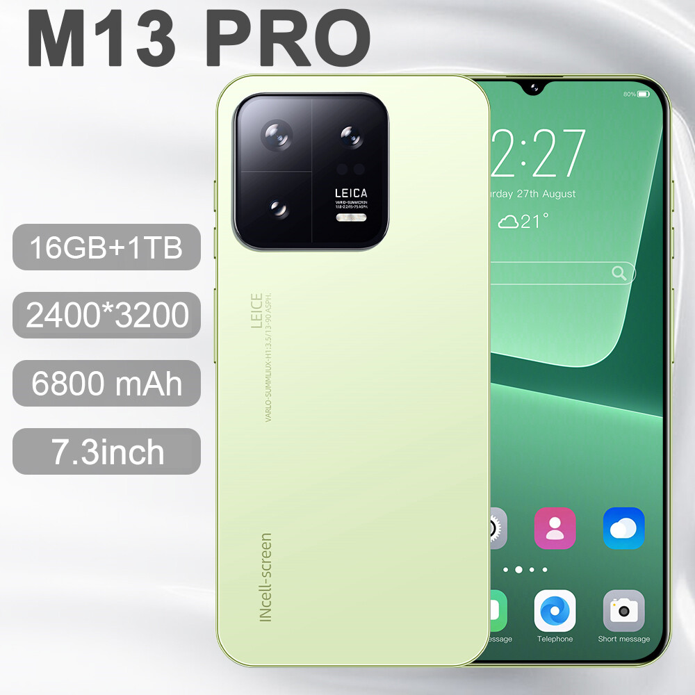 M13 Pro 5G Android 13 7.3″ 16GB+1TB Unlocked Dual SIM Smartphone New Sealed