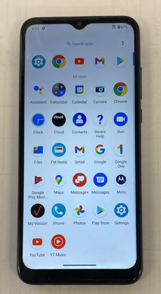 Motorola MotoG play Dual 32GB Verizon XT2093-4 (Misty Blue) 0609-03T