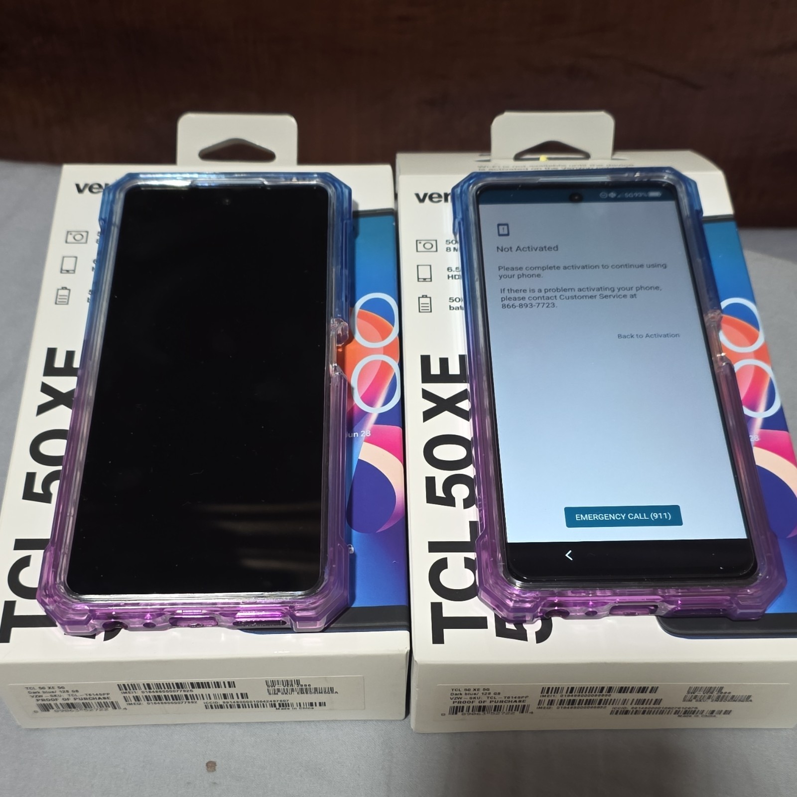 2x Phones TCL 50 XE Verizon 5G 6.7in Blue Android 64GB 8GB RAM 50MP (2 Phones)