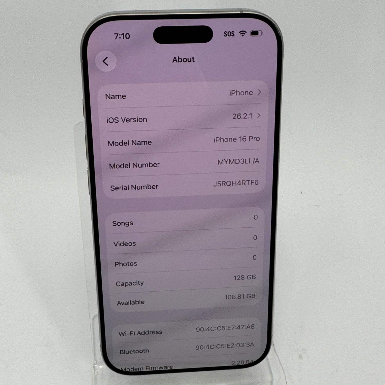 Factory Unlocked Apple iPhone 16 Pro 128GB Natural Titanium MYMD3LL/A