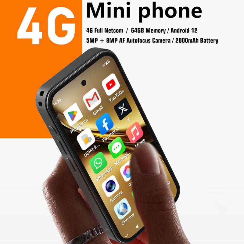 3.97″ 4G LTE MINI Smartphone Android 12 Cell Phone Pocket Mobile Unlocked UNIWA