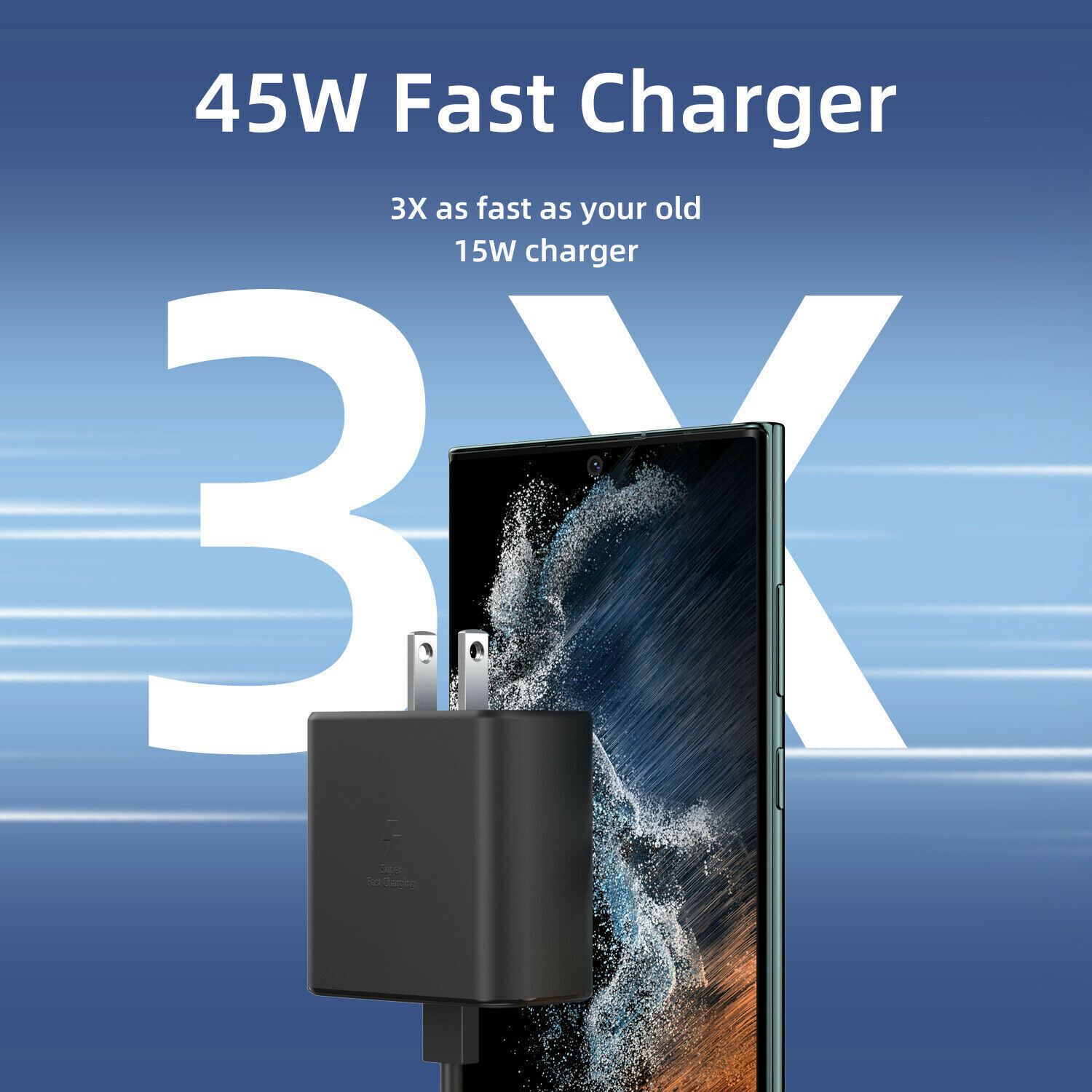 45w Type USB-C Super Fast Wall Charger +6FT Cable For Samsung Galaxy S23 S22 S21