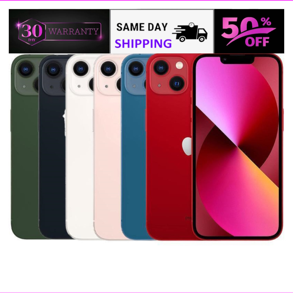 Apple iPhone 13 128GB/512GB – Unlocked – Midnight Black, Starlight White, Blue
