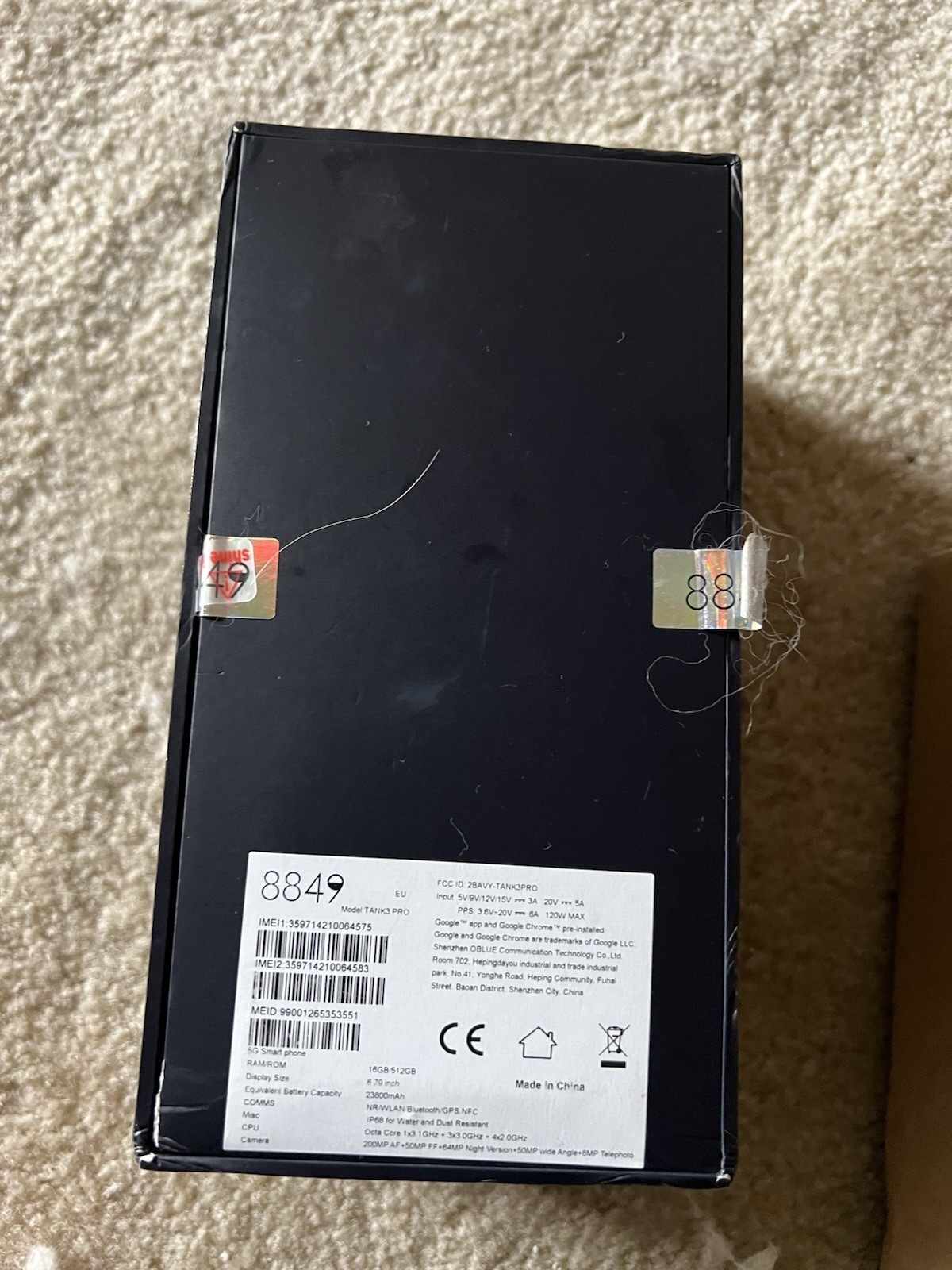 Unihertz Tank 3 Pro 8849 32GB+512GB Projector 200MP Camera 23800mAh READ