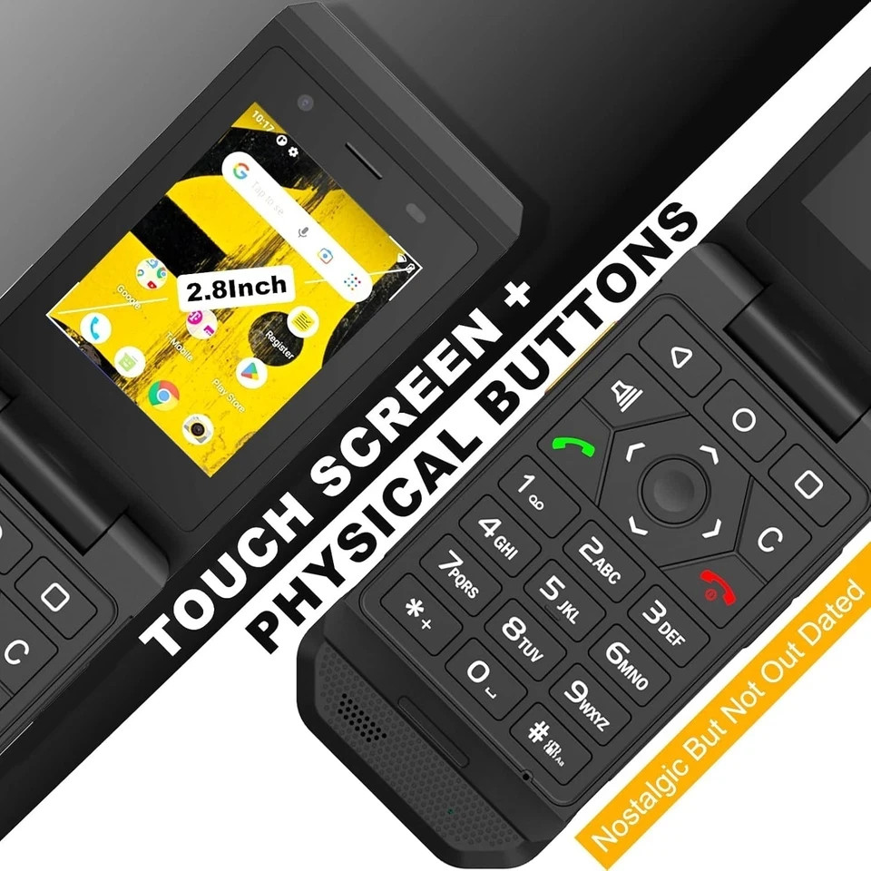 CAT S22 Rugged Flip Phone Unlocked (16GB) 2.8” Touchscreen Smart Cell Phone