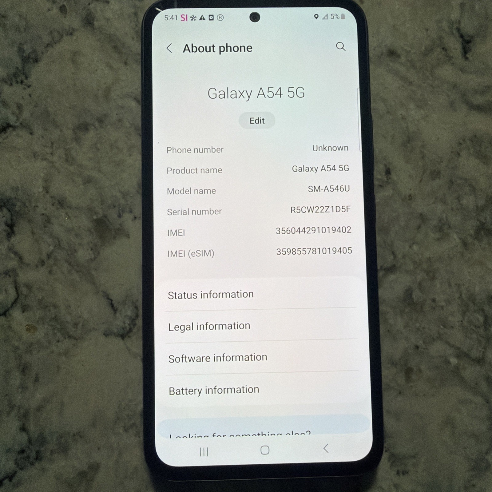DEMO RETAIL Samsung A54 Still Wrapped Around Its Frame
