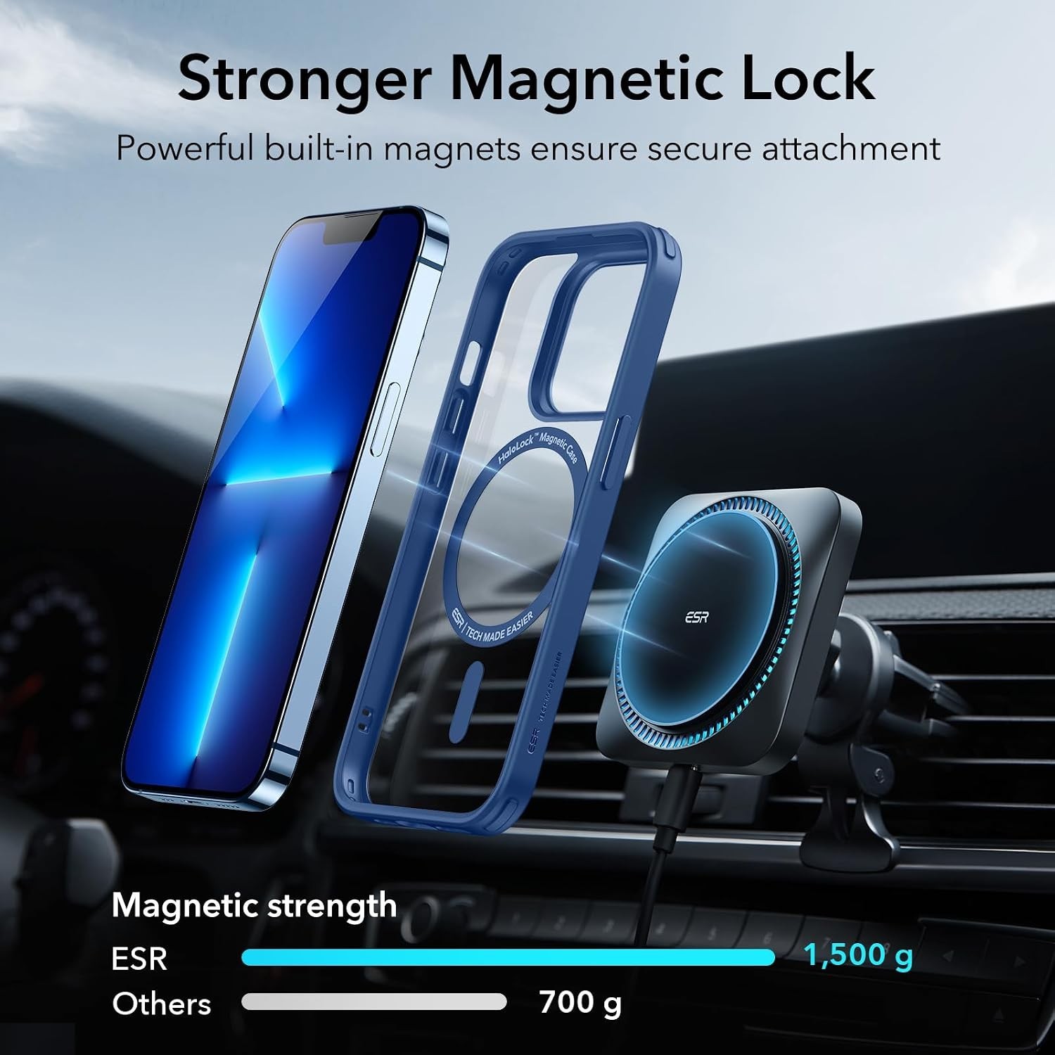 Clear Shockproof Case for iPhone 13 Pro Max, Military-Grade Protection, ESR Comp