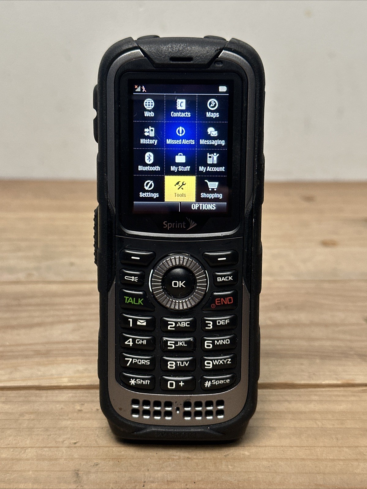 Kyocera DuraPlus E4233 Sprint PTT 3G CDMA Rugged Military Cell Phone Flash Light