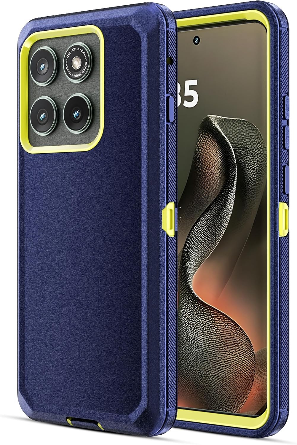 Heavy Duty Shockproof Rugged Dual Layer Case for Moto Edge 2025, Blue