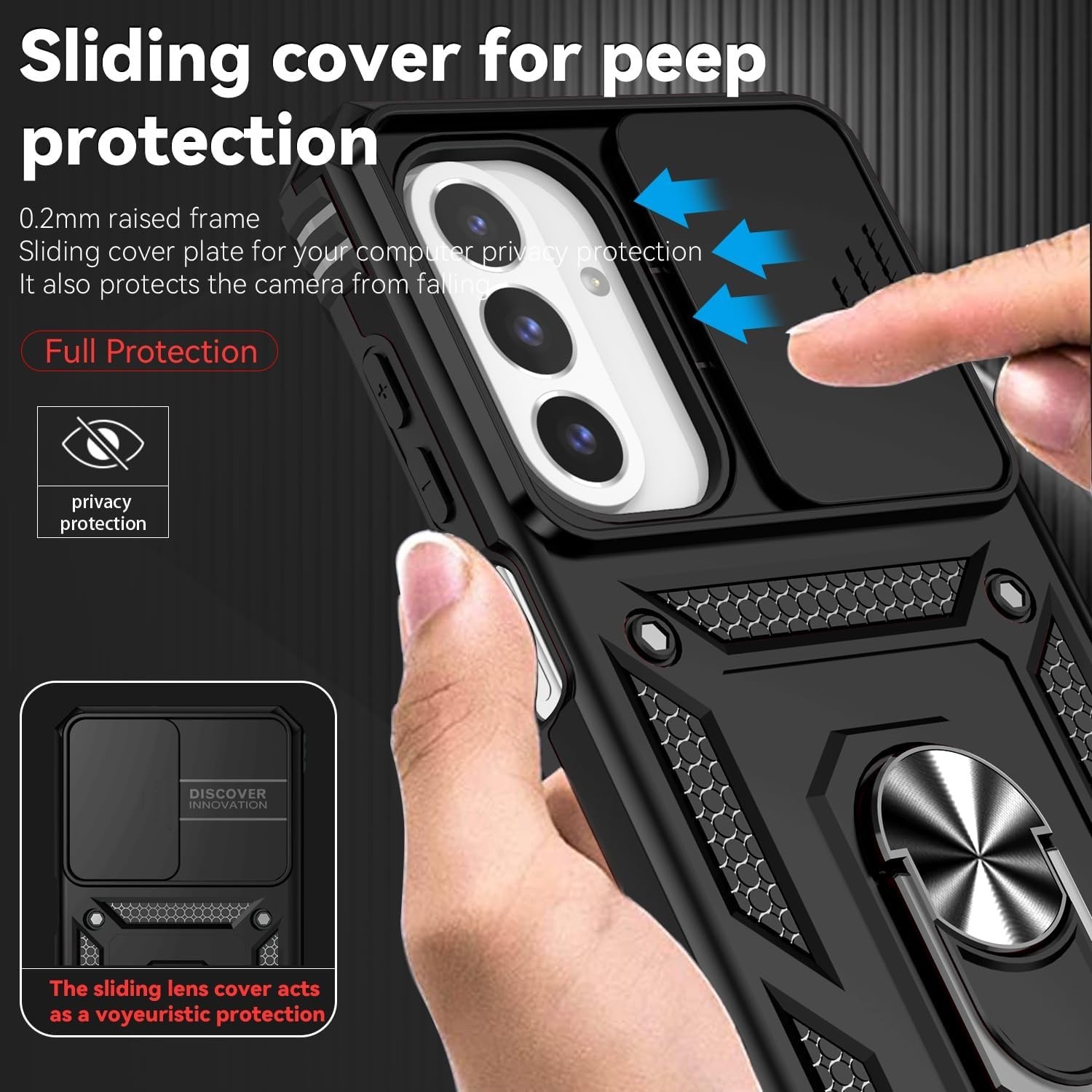 Samsung Galaxy A17 5G Phone Case with Camera Lens Cover HD Screen Protector, Bla
